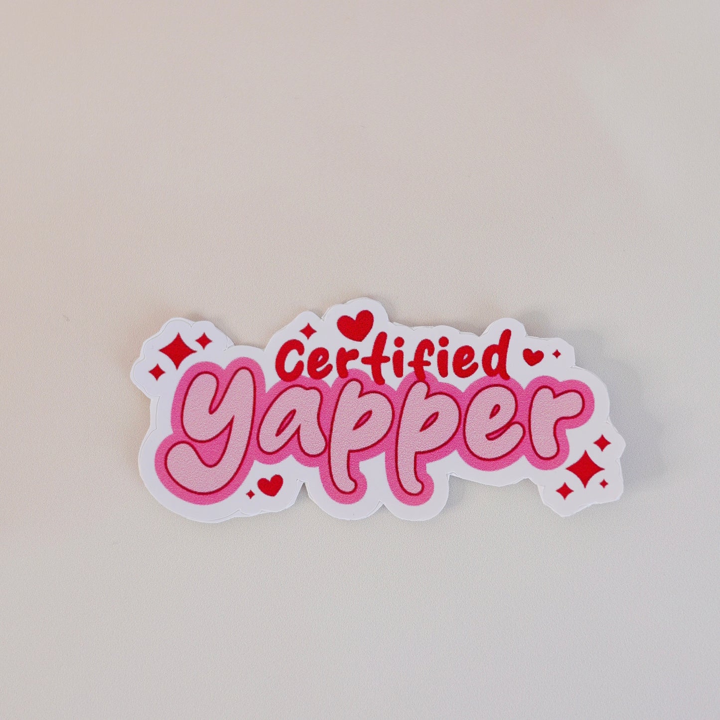 Certified Yapper aesthetic sticker – hot pink text design