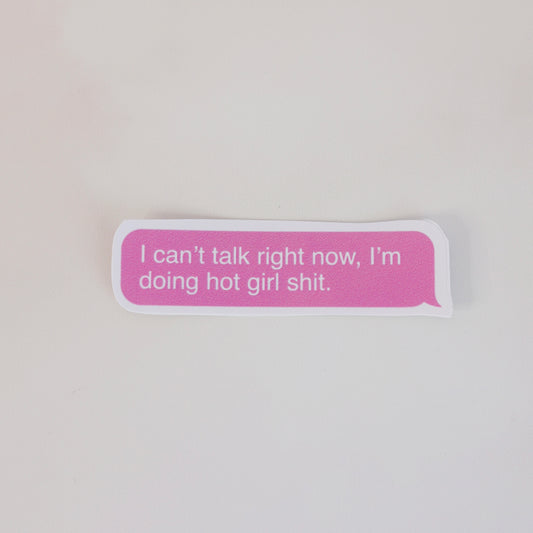 Pink speech bubble hot girl sh*t aesthetic vinyl sticker