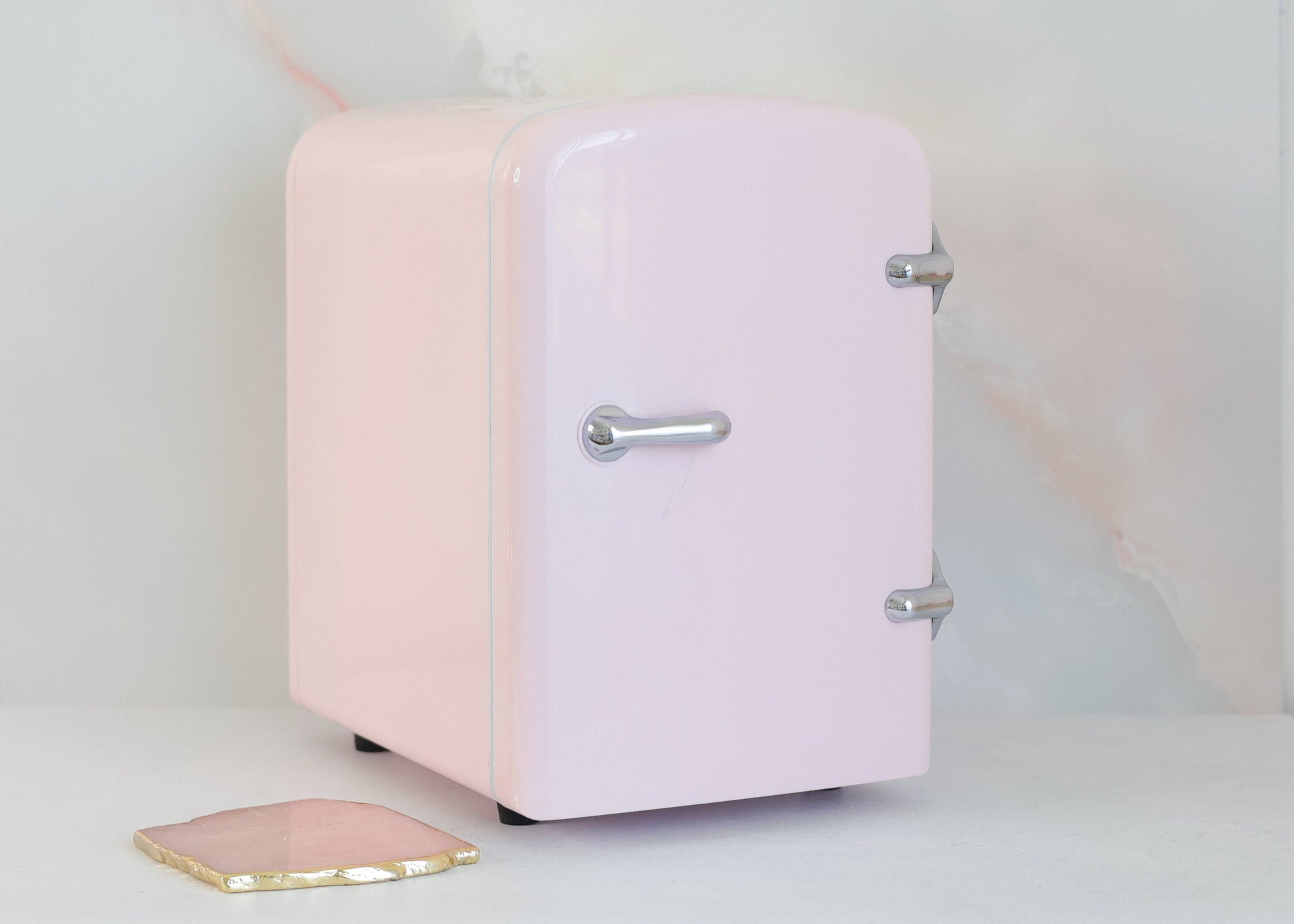 Cool Girl Fridge – pastel pink mini skincare fridge